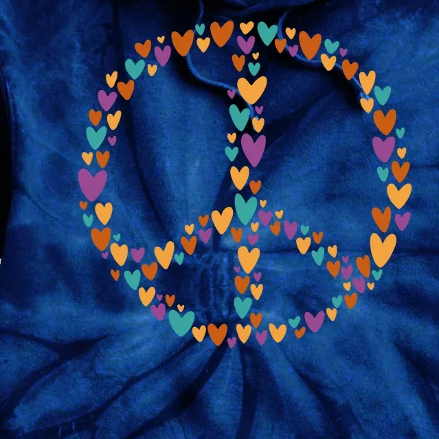 Peace Sign Love Hearts Tie Dye Hoodie