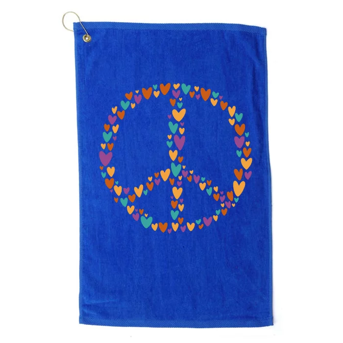 Peace Sign Love Hearts Platinum Collection Golf Towel