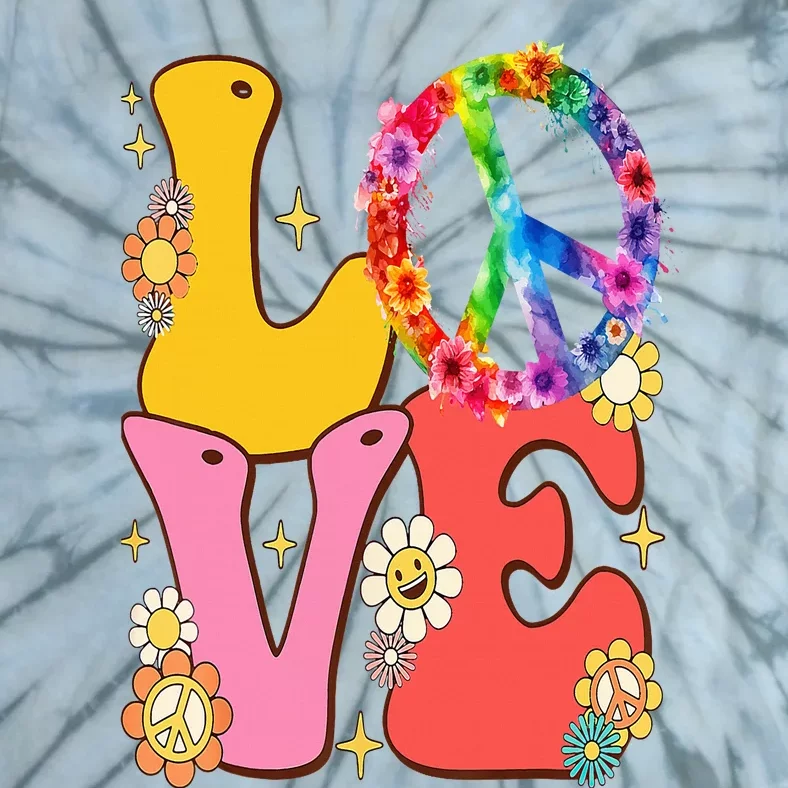 PEACE SIGN LOVE 60s 70s Tie Dye Hippie Costume Tie-Dye T-Shirt