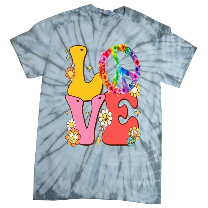 PEACE SIGN LOVE 60s 70s Tie Dye Hippie Costume Tie-Dye T-Shirt