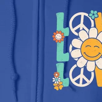 Peace Sign Love 60s 70s 80s Costume Groovy Theme Party Full Zip Hoodie