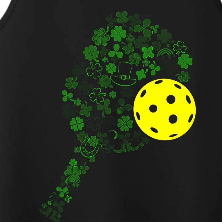 Pickleball Shamrock Leaf St Patrick Day Pickleball Player Performance Tank