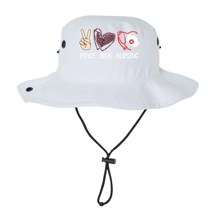 Peace Sign Love Leopard Print Heart Nursing Cap Stethoscope Gift Legacy Cool Fit Booney Bucket Hat