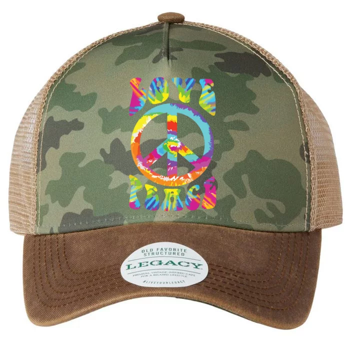 Peace Sign Love 60s 70s Tie Dye Hippie Costume Legacy Tie Dye Trucker Hat