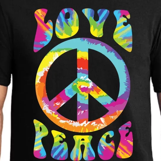 Peace Sign Love 60s 70s Tie Dye Hippie Costume Pajama Set