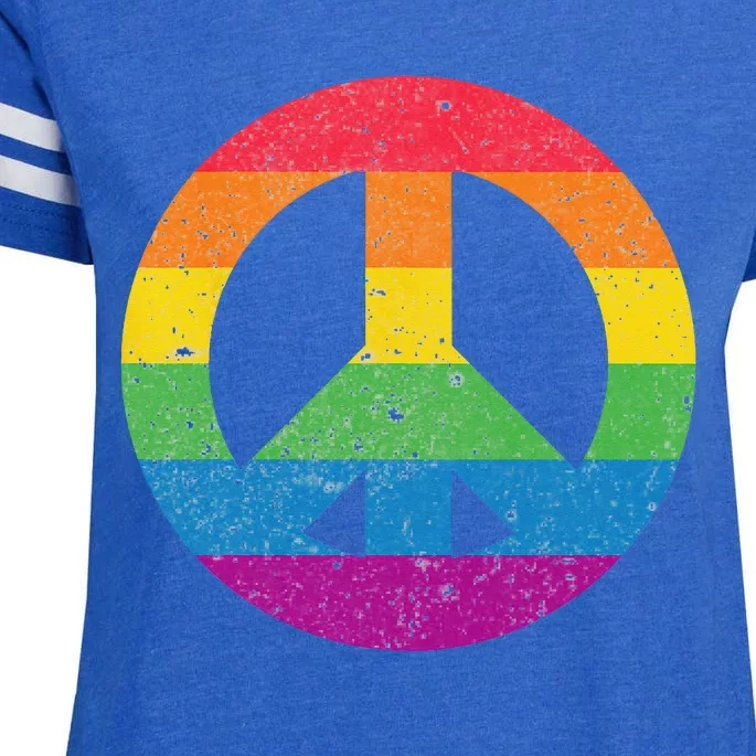 PEACE SIGN LOVE 60s 70s Tie Dye Hippie Costume Enza Ladies Jersey Football T-Shirt