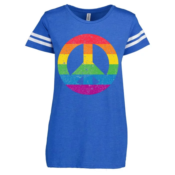 PEACE SIGN LOVE 60s 70s Tie Dye Hippie Costume Enza Ladies Jersey Football T-Shirt