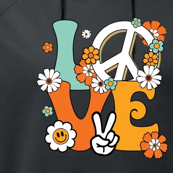 Peace Sign Love 60s 70s Tie Dye Hippie Costume Performance Fleece Hoodie