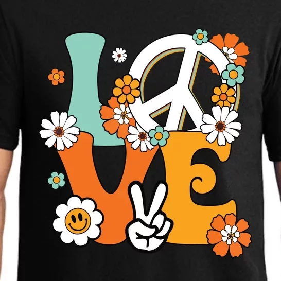 Peace Sign Love 60s 70s Tie Dye Hippie Costume Pajama Set