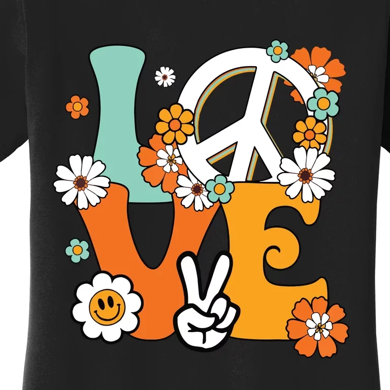 Peace Sign Love 60s 70s Tie Dye Hippie Costume Women's T-Shirt