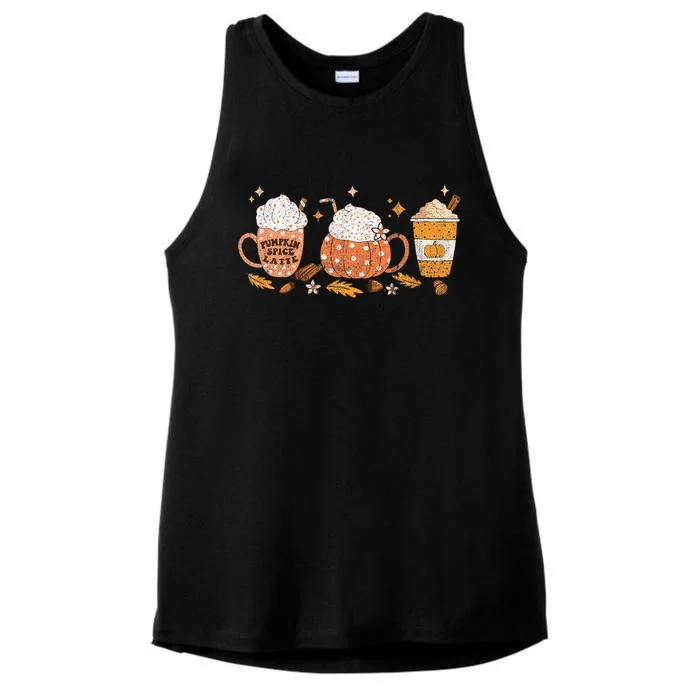 Pumpkin Spice Latte Fall Vibes Autumn Pumpkin Spice Coffee Ladies Tri-Blend Wicking Tank