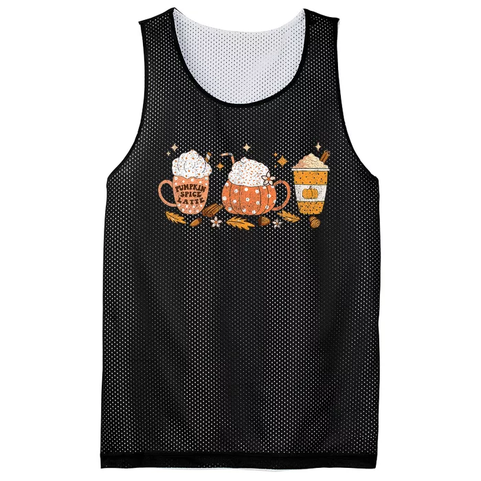 Pumpkin Spice Latte Fall Vibes Autumn Pumpkin Spice Coffee Mesh Reversible Basketball Jersey Tank