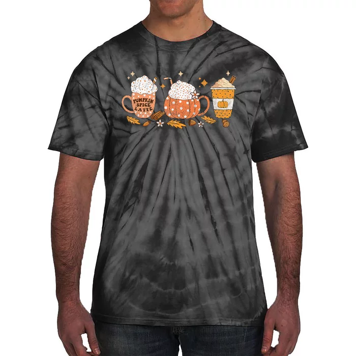 Pumpkin Spice Latte Fall Vibes Autumn Pumpkin Spice Coffee Tie-Dye T-Shirt