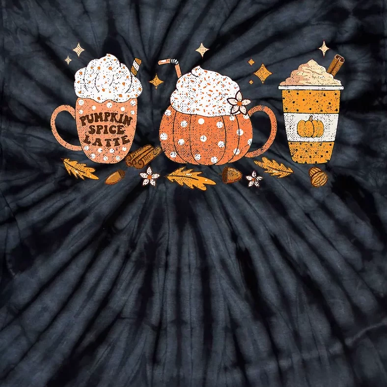 Pumpkin Spice Latte Fall Vibes Autumn Pumpkin Spice Coffee Tie-Dye T-Shirt