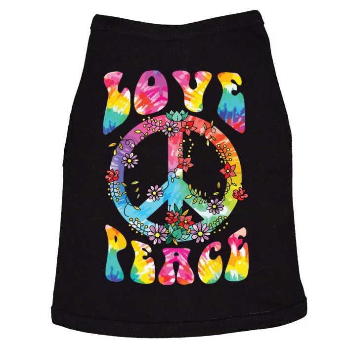 Peace Sign Love 60s 70s Tie Dye Hippie Costume Doggie Tank