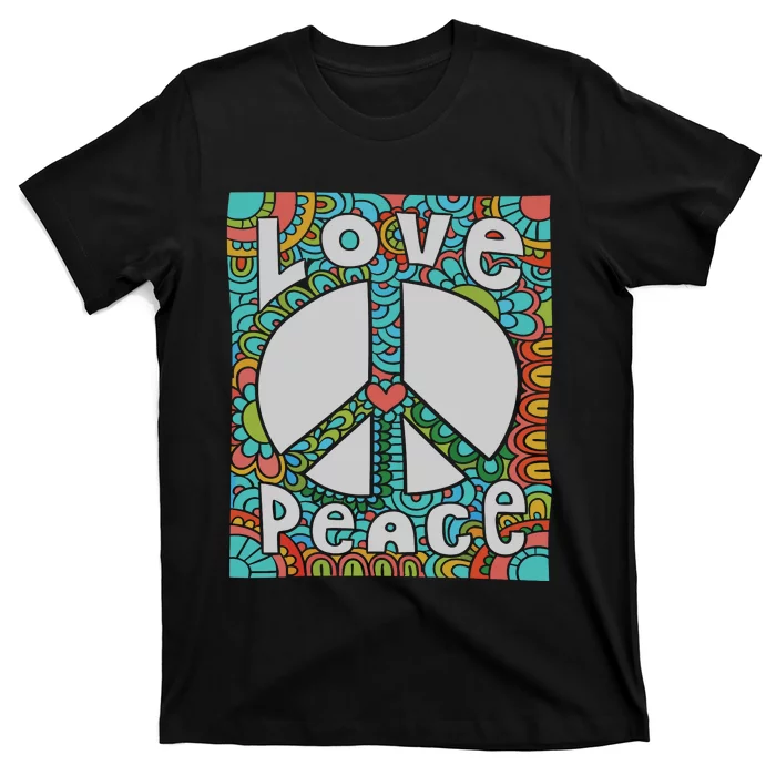 Peace Sign Love 60s 70s Tie Dye Hippie Costume T-Shirt