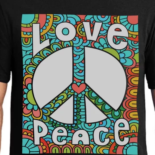 Peace Sign Love 60s 70s Tie Dye Hippie Costume Pajama Set