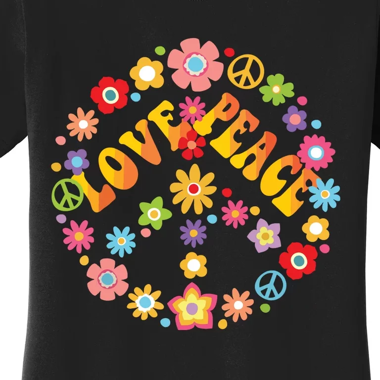 Peace Sign Love 60s 70s Tie Dye Hippie Costume Women's T-Shirt