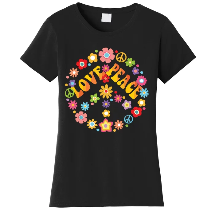 Peace Sign Love 60s 70s Tie Dye Hippie Costume Women's T-Shirt