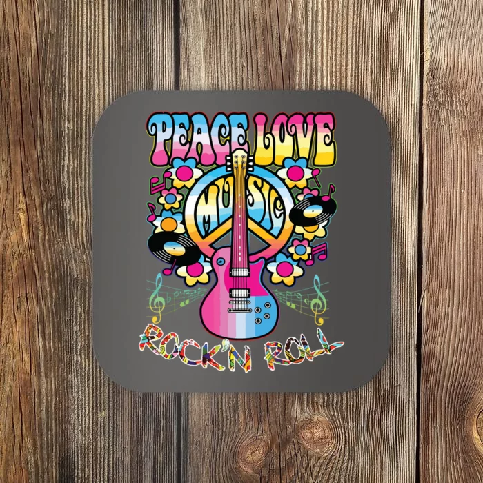 Peace Sign Love 60s 70s Tie Dye Hippie Costume Coaster