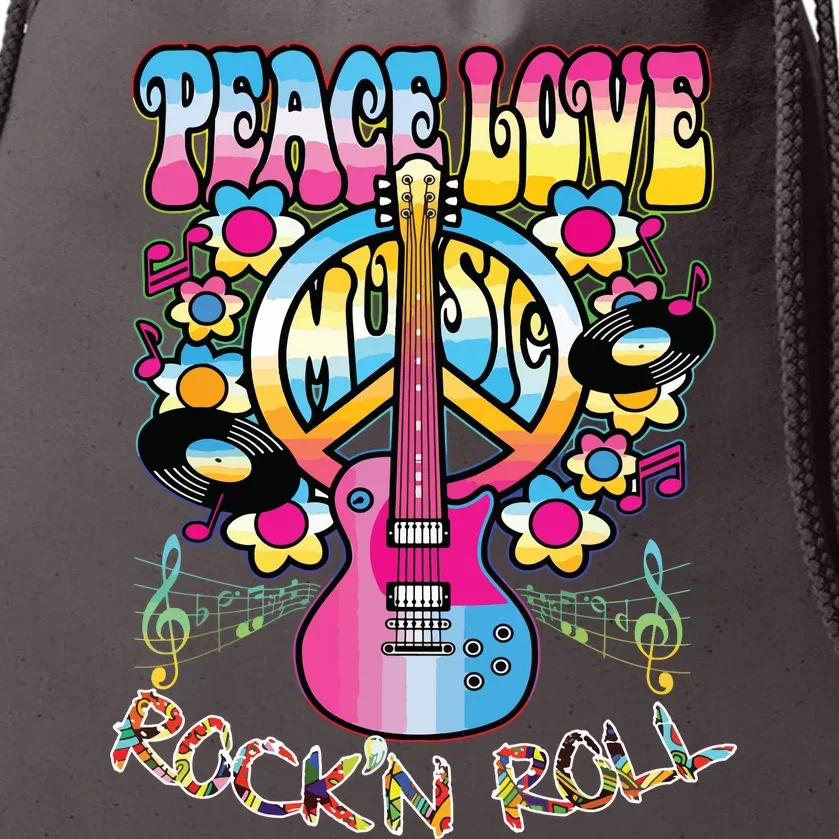 Peace Sign Love 60s 70s Tie Dye Hippie Costume Drawstring Bag