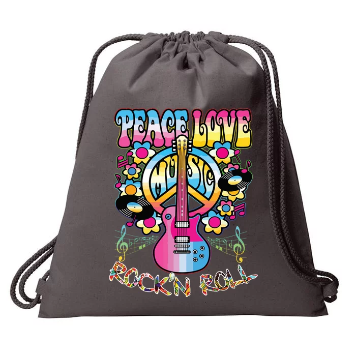 Peace Sign Love 60s 70s Tie Dye Hippie Costume Drawstring Bag