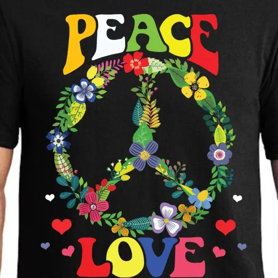 Peace Sign Love 60s 70s Tie Dye Hippie Costume Pajama Set