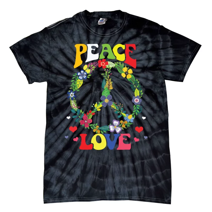 Peace Sign Love 60s 70s Tie Dye Hippie Costume Tie-Dye T-Shirt