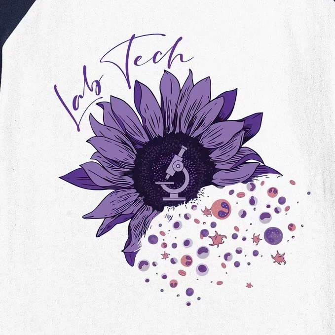 Purple Sunflower Lab Tech Blood Cells Lab Week Lab Queen Phlebotomy Week Baseball Sleeve Shirt