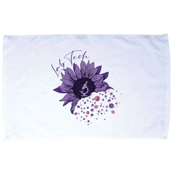 Purple Sunflower Lab Tech Blood Cells Lab Week Lab Queen Phlebotomy Week Microfiber Hand Towel