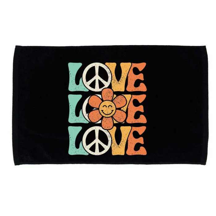 Peace Sign Love 60s 70s Costume 70 Theme Party Groovy Hippie Microfiber Hand Towel