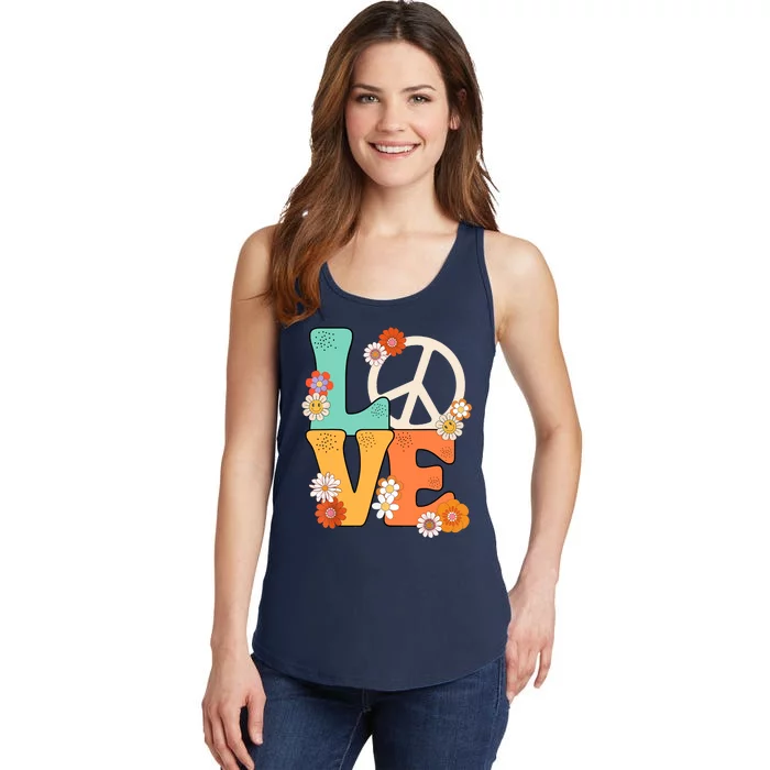 Peace Sign Love 60 S 70 S Shirts 70s Outfits Ladies Essential Tank