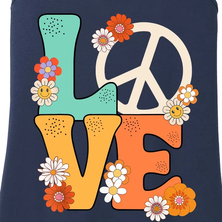 Peace Sign Love 60 S 70 S Shirts 70s Outfits Ladies Essential Tank