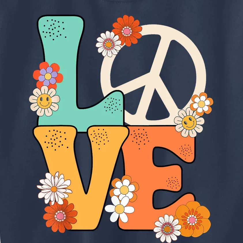 Peace Sign Love 60 S 70 S Shirts 70s Outfits Kids Sweatshirt