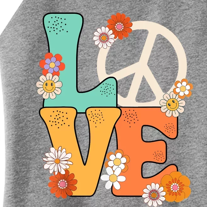 Peace Sign Love 60 S 70 S Shirts 70s Outfits Women’s Perfect Tri Rocker Tank