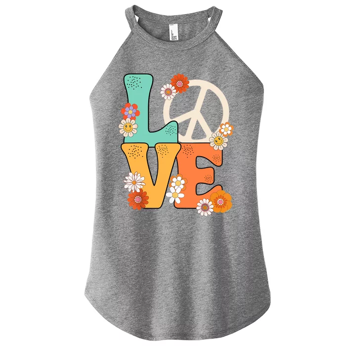 Peace Sign Love 60 S 70 S Shirts 70s Outfits Women’s Perfect Tri Rocker Tank