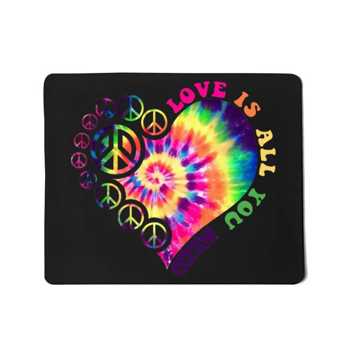 PEACE SIGN LOVE 60s 70s Tie Dye Hippie Halloween Costume Mousepad