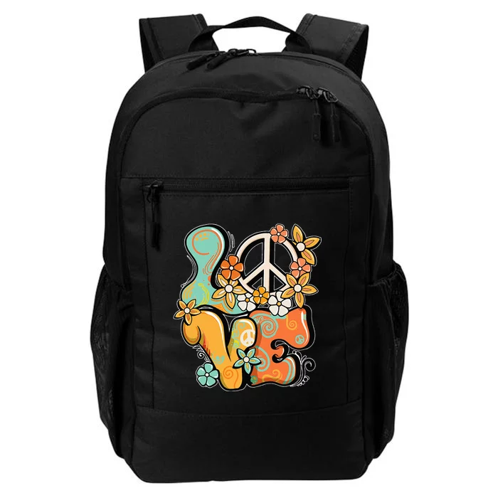 Peace Sign Love 60s 70s Costume Groovy Hippie Theme Party Daily Commute Backpack