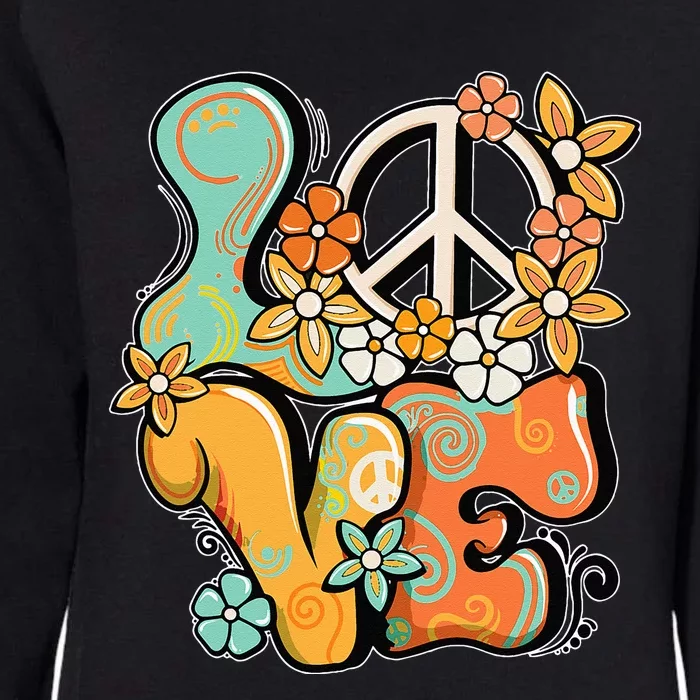 Peace Sign Love 60s 70s Costume Groovy Hippie Theme Party Womens California Wash Sweatshirt