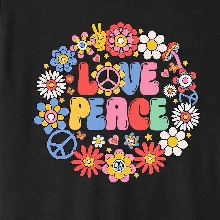 Peace Sign Love 60s 70s Love Peace Hippie Costume ChromaSoft Performance T-Shirt