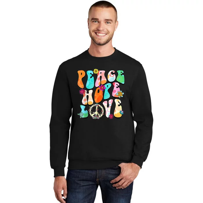 PEACE SIGN LOVE 60s 70s 80s Tie Dye Hippie Retro Halloween Sweatshirt