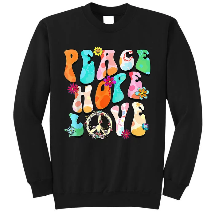 PEACE SIGN LOVE 60s 70s 80s Tie Dye Hippie Retro Halloween Sweatshirt