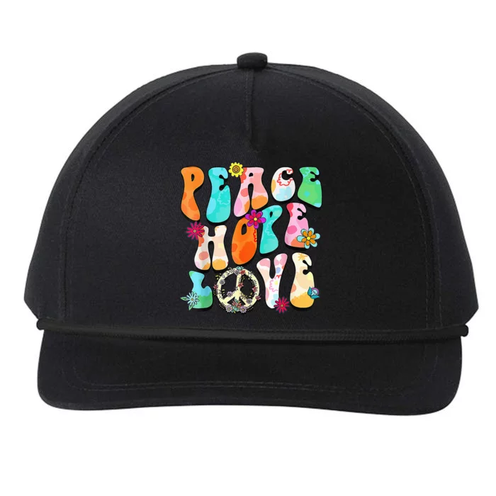 PEACE SIGN LOVE 60s 70s 80s Tie Dye Hippie Retro Halloween Snapback Five-Panel Rope Hat