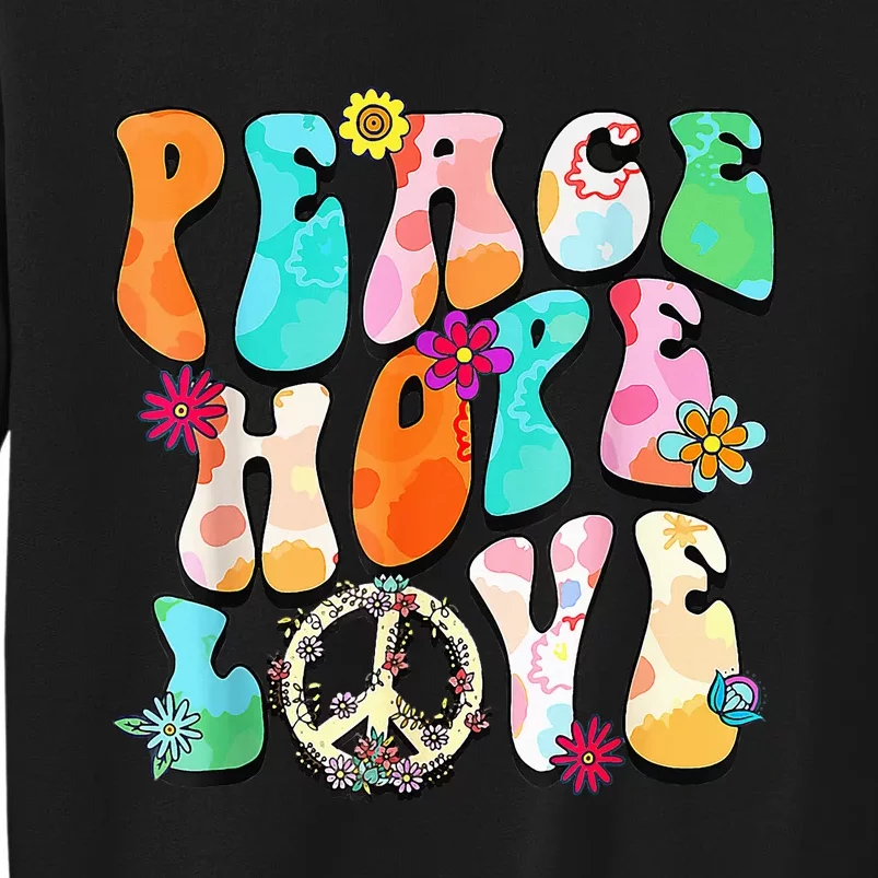 PEACE SIGN LOVE 60s 70s 80s Tie Dye Hippie Retro Halloween Tall Sweatshirt