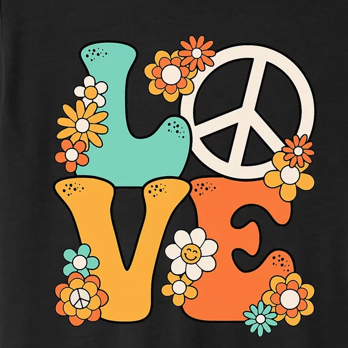 Peace Sign Love 60s 70s Costume Groovy Theme Party ChromaSoft Performance T-Shirt