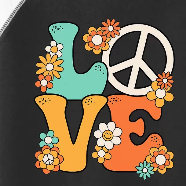 Peace Sign Love 60s 70s Costume Groovy Theme Party Toddler Fine Jersey T-Shirt