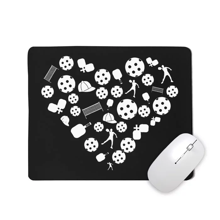 Pickleball Sports Lover Heart Shape Pickleball Valentine Day Mousepad