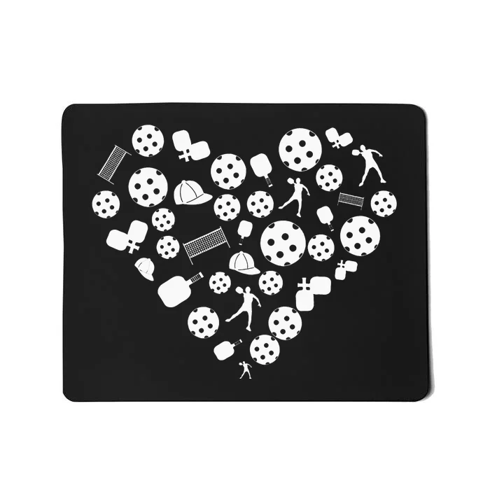 Pickleball Sports Lover Heart Shape Pickleball Valentine Day Mousepad