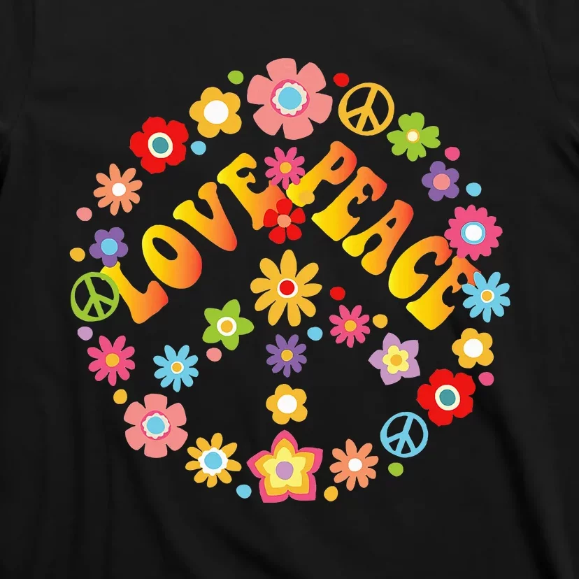 PEACE SIGN LOVE 60s 70s Tie Dye Hippie T-Shirt