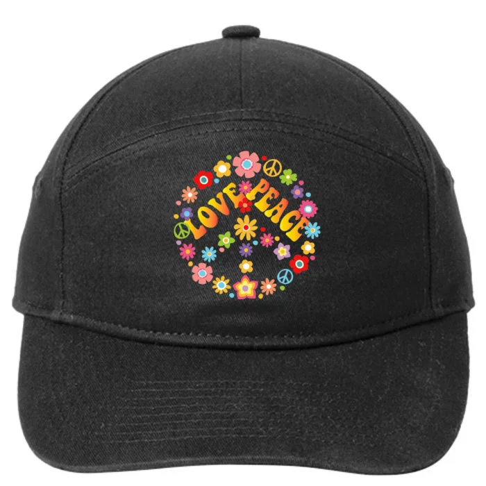 PEACE SIGN LOVE 60s 70s Tie Dye Hippie 7-Panel Snapback Hat